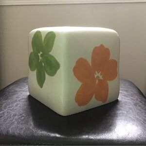 VTG Ceramic Tissue Box, Holds Cube Boxes